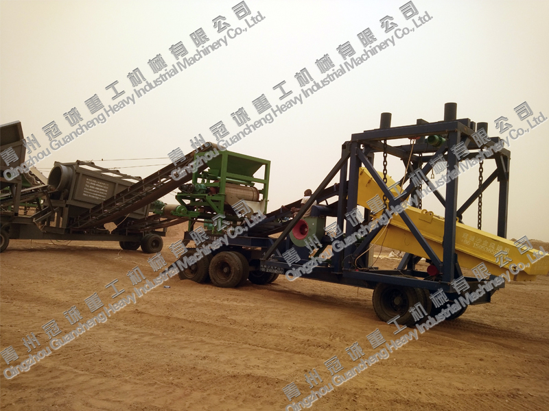 加納移動(dòng)風(fēng)選車工作現(xiàn)場